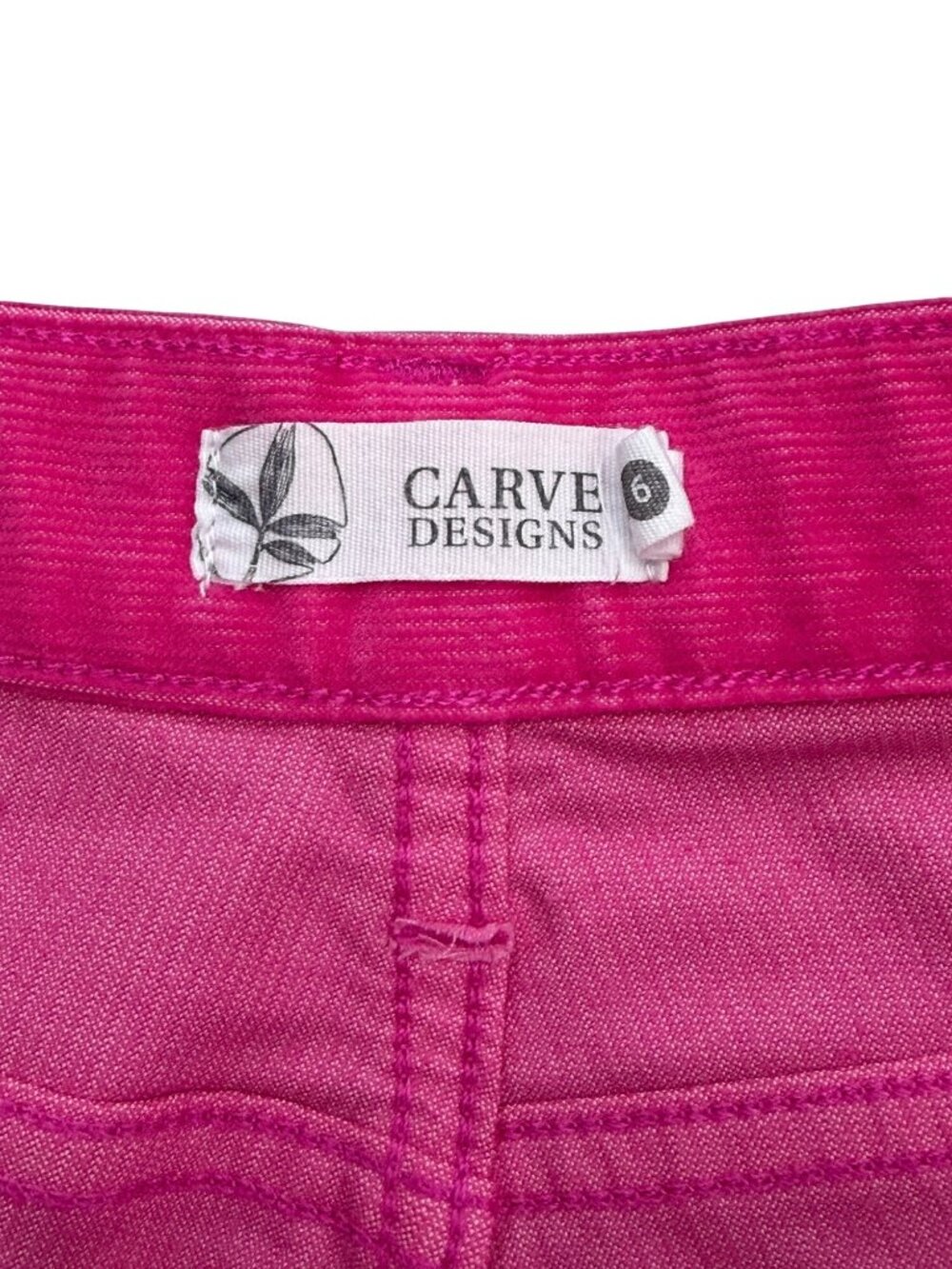 Carve Designs Womens Size 6 Oahu Shorts Corduroy Hot Pink Frayed Hem 5" - Picture 3 of 7